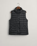 BLACK, LIGHT DOWN VEST, FLAT-LAY BY GANT AU.