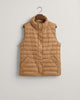 WARM KHAKI, LIGHT DOWN VEST, FLAT-LAY BY GANT AU.