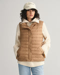 WARM KHAKI, LIGHT DOWN VEST, FRONT-VIEW BY GANT AU.