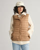 WARM KHAKI, LIGHT DOWN VEST, FRONT-VIEW BY GANT AU.