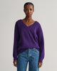 Ribbed Wool V-Neck Sweater