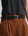 BLACK, ELASTIC BRAIDED BELT BY GANT AU.