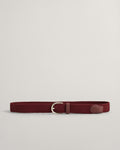 PLUMPED RED, ELASTIC BRAIDED BELT, FRONT-VIEW BY GANT AU.