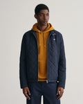EVENING BLUE, QUILTED WINDCHEATER, FRONT-VIEW BY GANT AU.