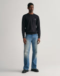 BLACK, CLASSIC COTTON C-NECK BY GANT AU.