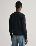 BLACK, CLASSIC COTTON C-NECK, BACK-VIEW BY GANT AU.