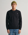 BLACK, CLASSIC COTTON V-NECK, FRONT-VIEW BY GANT AU.
