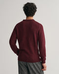 PLUMPED RED, WOOL NEPS C-NECK, BACK-VIEW BY GANT AU.