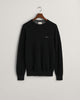 BLACK, COTTON PIQUE C-NECK, FLAT-LAY BY GANT AU.