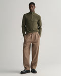 JUNIPER GREEN, COTTON PIQUE HALF ZIP BY GANT AU.