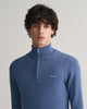 Cotton Piqué Half-Zip Sweater