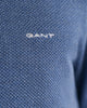 DENIM BLUE MELANGE, COTTON PIQUE HALF ZIP, CLOSE-UP BY GANT AU.