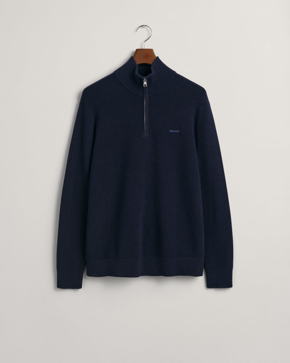 EVENING BLUE, COTTON WOOL RIB HZ, FLAT-LAY BY GANT AU.