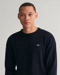 MARINE, SUPERFINE LAMBSWOOL C-NECK, CLOSE-UP BY GANT AU.