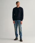 MARINE, SUPERFINE LAMBSWOOL C-NECK BY GANT AU.