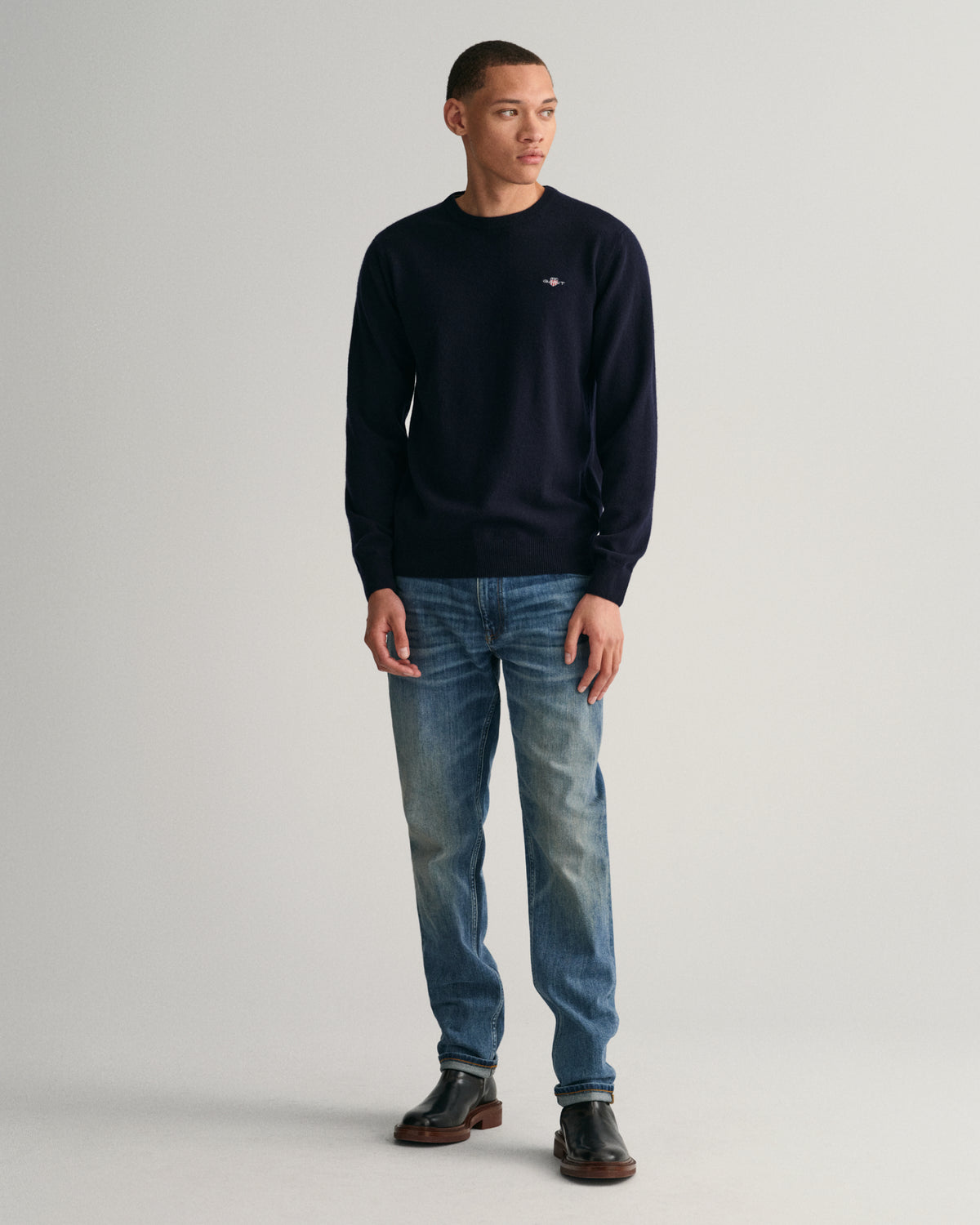 MARINE, SUPERFINE LAMBSWOOL C-NECK BY GANT AU.