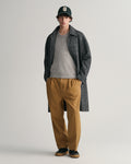 GREY MELANGE, SUPERFINE LAMBSWOOL V-NECK BY GANT AU.