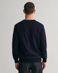 MARINE, SUPERFINE LAMBSWOOL V-NECK, BACK-VIEW BY GANT AU.