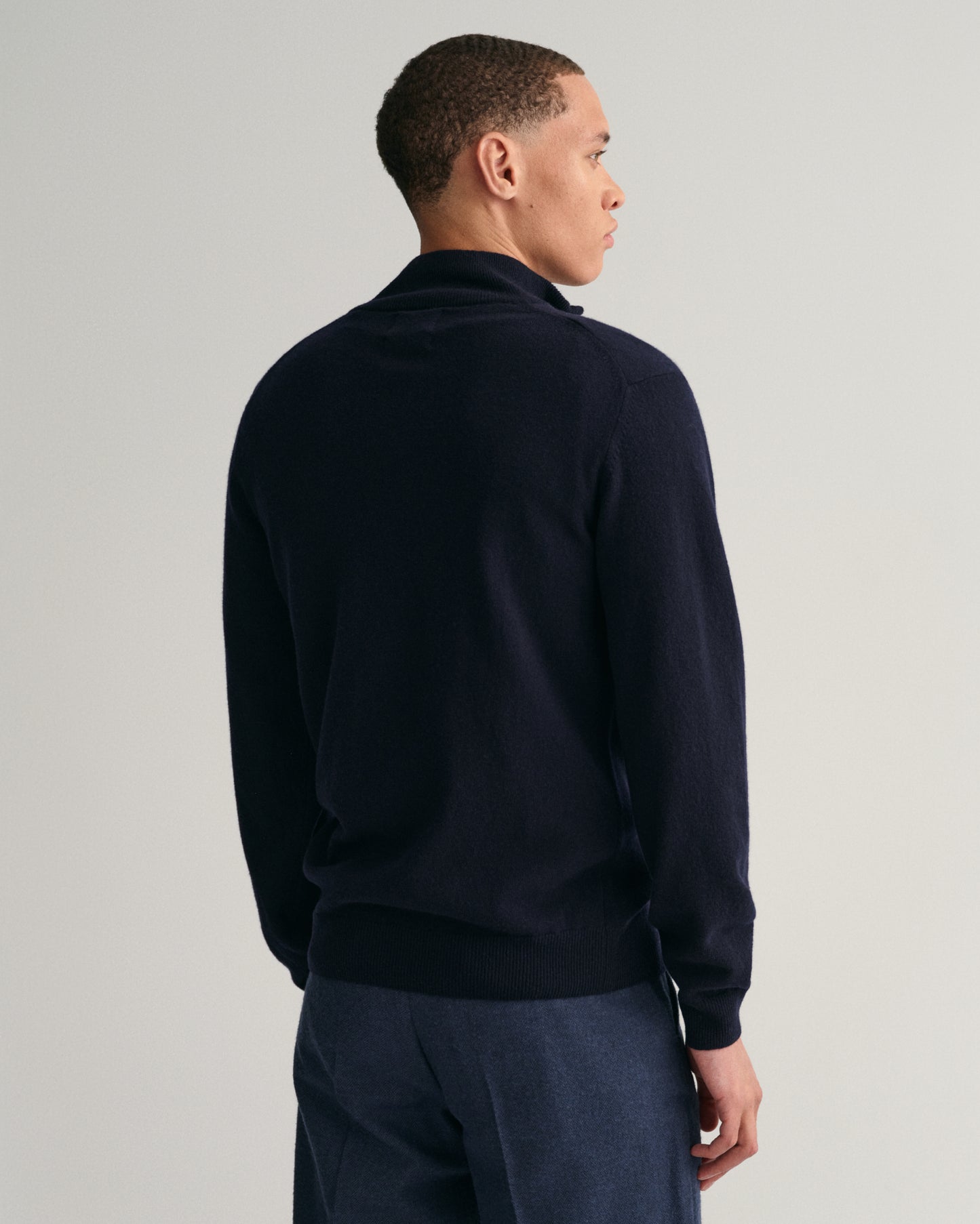 MARINE, SUPERFINE LAMBSWOOL HALF ZIP, BACK-VIEW BY GANT AU.