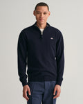 MARINE, SUPERFINE LAMBSWOOL HALF ZIP, FRONT-VIEW BY GANT AU.