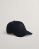 EBONY BLACK, UNISEX. TONAL ARCHIVE SHIELD CAP, FRONT-VIEW BY GANT AU.