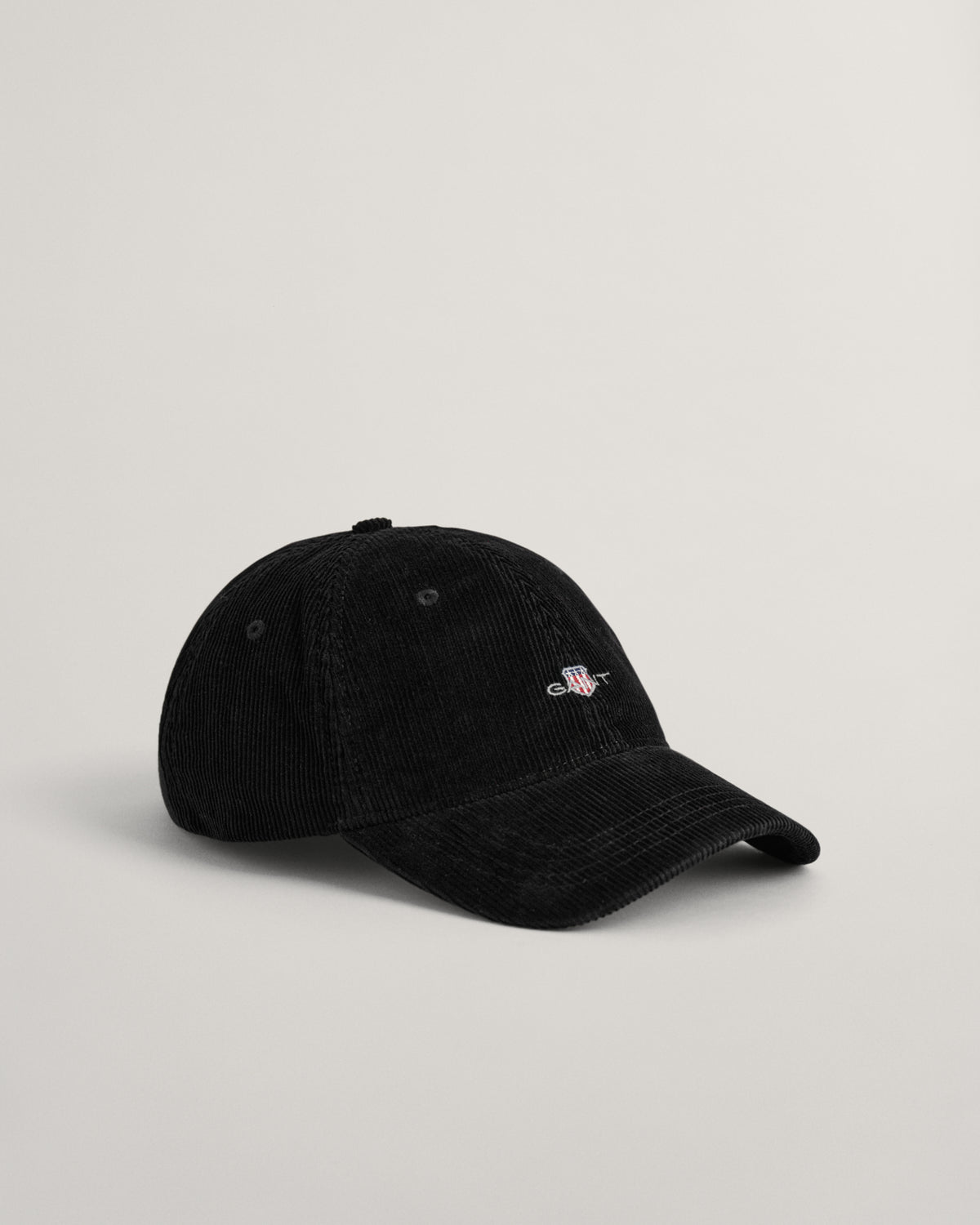 BLACK, SHIELD CORD CAP, FRONT-VIEW BY GANT AU.