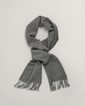 GREY MELANGE, UNISEX. WOOL SCARF, BACK-VIEW BY GANT AU.