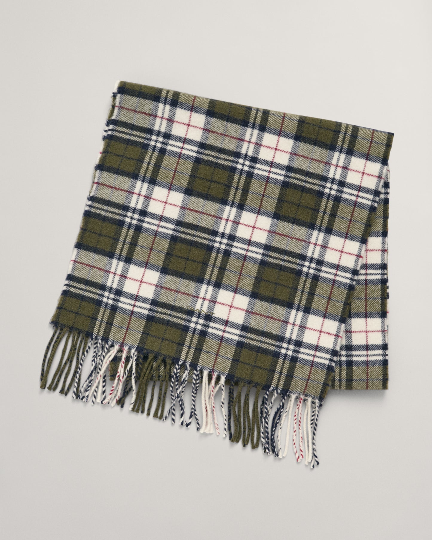 DARK CACTUS, MULTI CHECK SCARF, FRONT-VIEW BY GANT AU.
