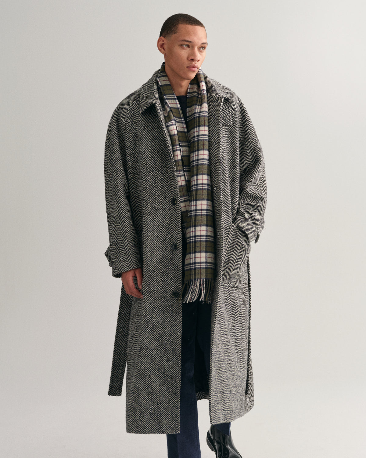 DARK CACTUS, MULTI CHECK SCARF BY GANT AU.