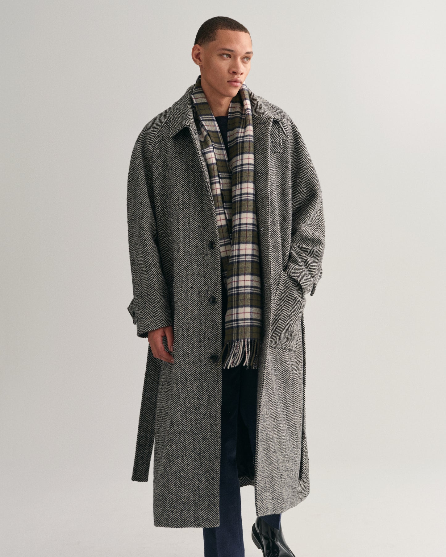 DARK CACTUS, MULTI CHECK SCARF BY GANT AU.