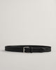 BLACK, LEATHER ELASTIC BRAIDED BELT, FRONT-VIEW BY GANT AU.