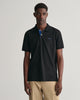 BLACK, REG CONTRAST PIQUE SS POLO, FRONT-VIEW BY GANT AU.