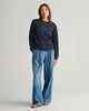 EVENING BLUE, REG TONAL SHIELD C-NECK SWEAT BY GANT AU.