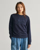 EVENING BLUE, REG TONAL SHIELD C-NECK SWEAT, FRONT-VIEW BY GANT AU.