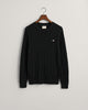 BLACK, COTTON CABLE C-NECK, FLAT-LAY BY GANT AU.