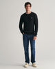 BLACK, COTTON CABLE C-NECK BY GANT AU.