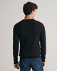 BLACK, COTTON CABLE C-NECK, BACK-VIEW BY GANT AU.