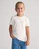 WHITE, SHIELD SS T-SHIRT, FRONT-VIEW BY GANT AU.