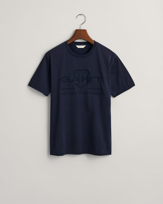 EVENING BLUE, TONAL AS SS T-SHIRT BY GANT AU.