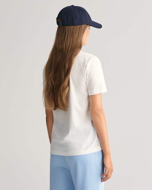 WHITE, ARCHIVE SHIELD SS T-SHIRT, BACK-VIEW BY GANT AU.