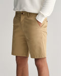 MODEL WEARING CHINO SHORTS