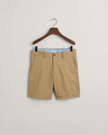 DARK KHAKI, CHINO SHORTS, FLAT-LAY BY GANT AU.