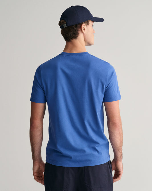 RICH BLUE, REG SHIELD SS T-SHIRT, BACK-VIEW BY GANT AU.