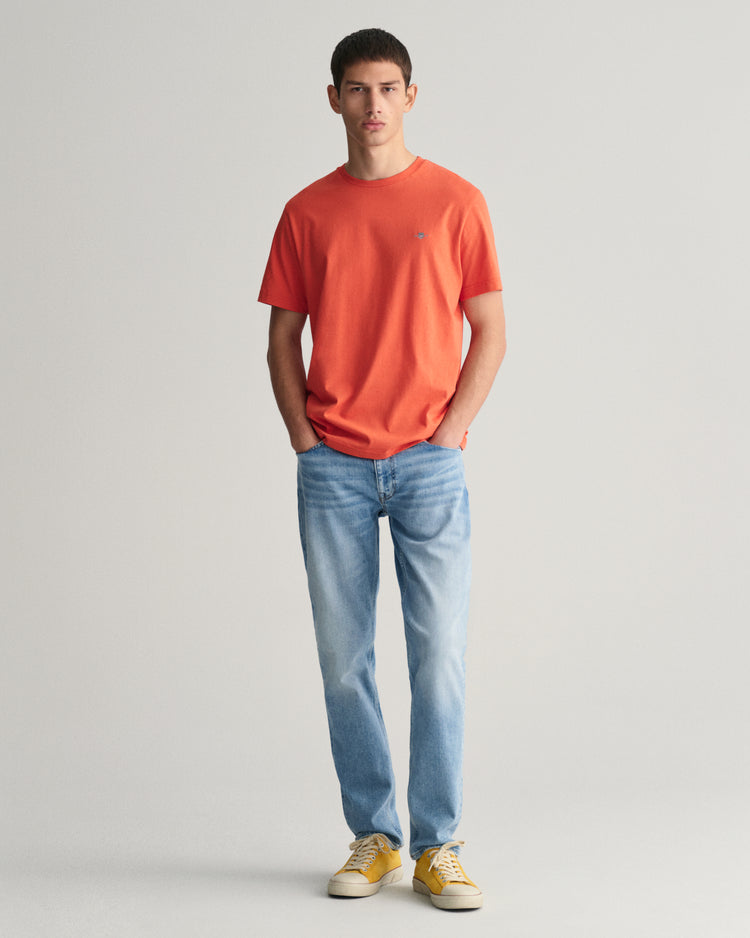 BURNT ORANGE, REG SHIELD SS T-SHIRT BY GANT AU.