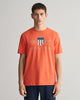 BURNT ORANGE, REG ARCHIVE SHIELD SS T-SHIRT, FRONT-VIEW BY GANT AU.