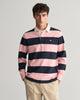 BUBBELGUM PINK, REG SHIELD BARSTRIPE HEAVY RUGGER, FRONT-VIEW BY GANT AU.