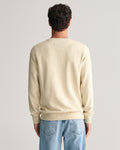 SILKY BEIGE, REG SHIELD C-NECK SWEAT, BACK-VIEW BY GANT AU.