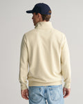 SILKY BEIGE, REG SHIELD HALF ZIP SWEAT, BACK-VIEW BY GANT AU.