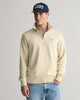 SILKY BEIGE, REG SHIELD HALF ZIP SWEAT, FRONT-VIEW BY GANT AU.