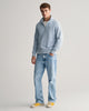 DOVE BLUE, REG SHIELD HALF ZIP SWEAT BY GANT AU.